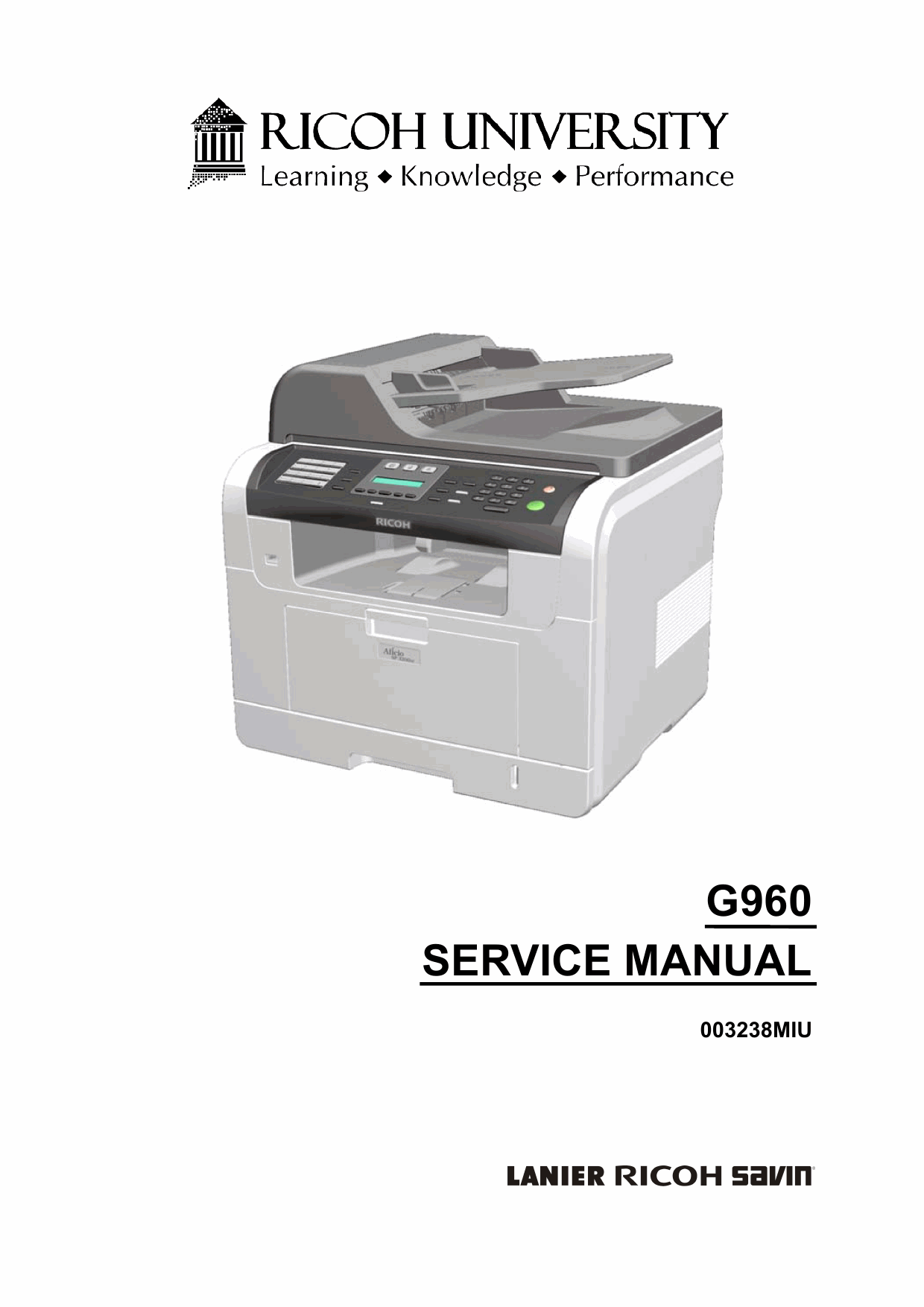 RICOH Aficio SP-3200SF G960 Parts Service Manual-1